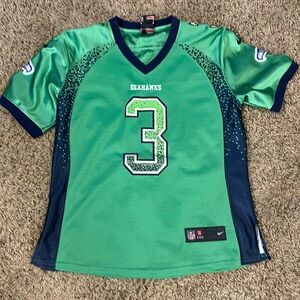 Women’s #3 Seahawks Russell Wilson On Field Jersey. Women’s M.